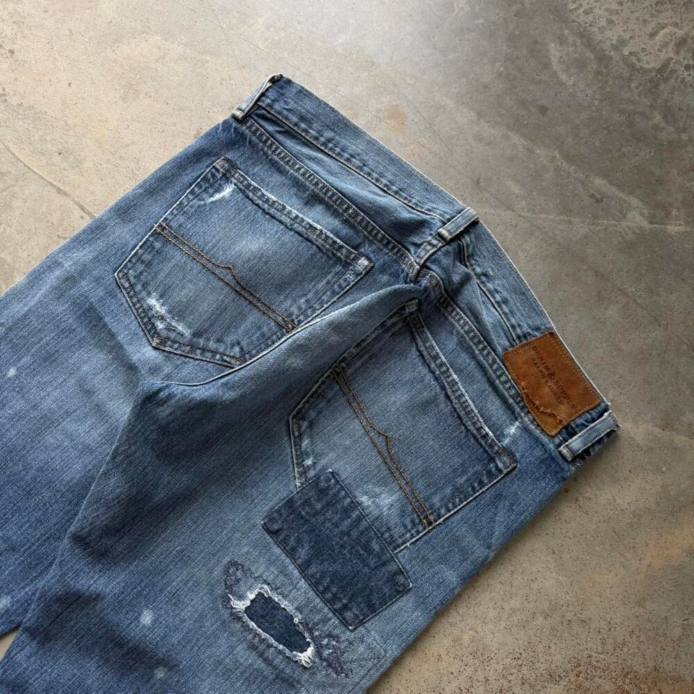 Polo Ralph Lauren Denim & Supply Repaired Patch Slim Straight Jeans Size 34x29.5 - Picture 4 of 8